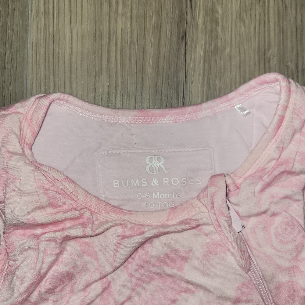 Bums & Roses Pink Baby Whispering Roses Sleep Sack 1.0 Tog
